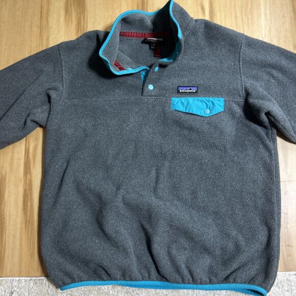 Patagonia Jackets & Blazers - Patagonia Womens Synchilla Snap T Fleece Size M Grey Teal/Blue